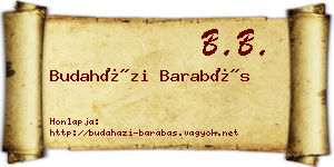 Budaházi Barabás névjegykártya